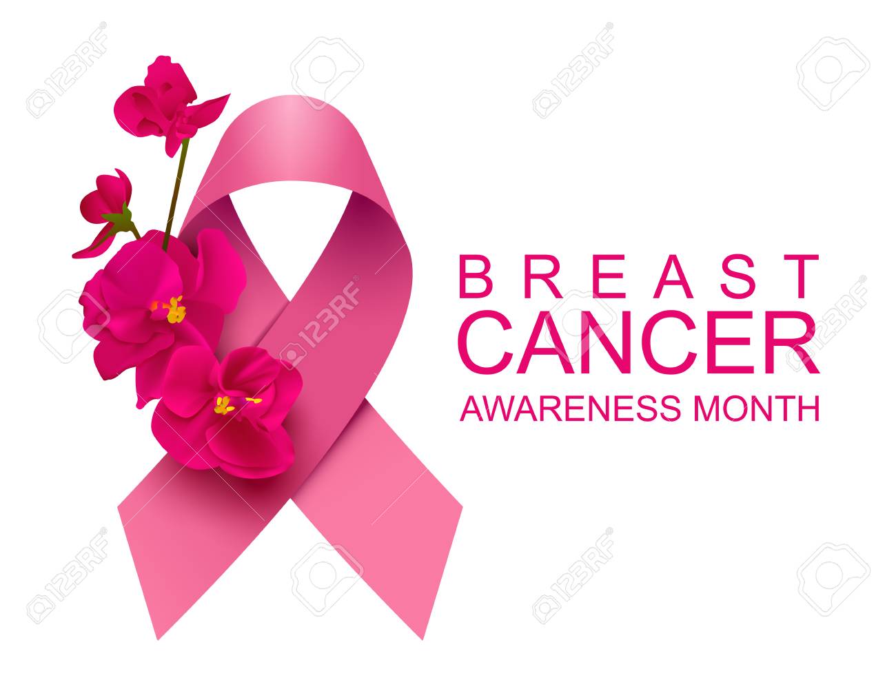 Breast Cancer Flower Symbol