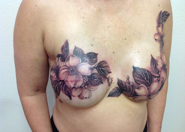 Breast Cancer Flower Tattoos