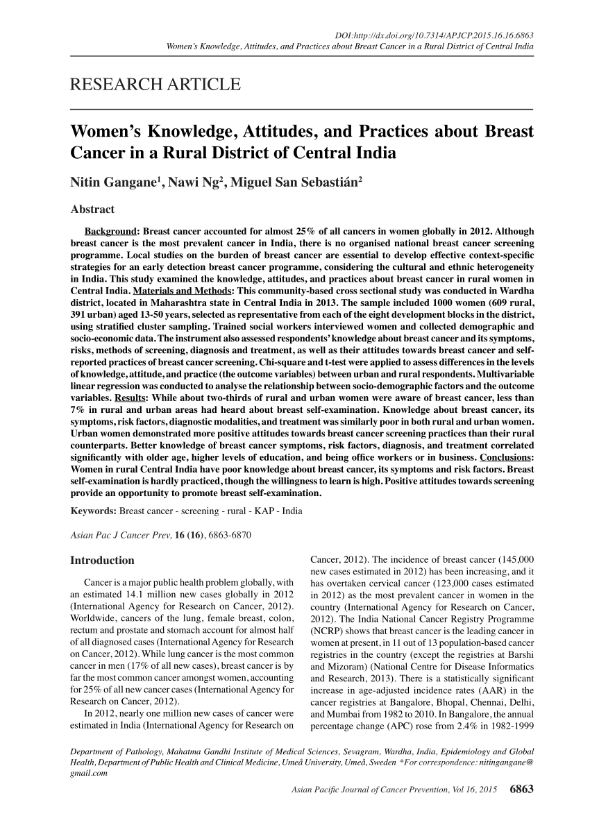 Breast Cancer Journal Articles