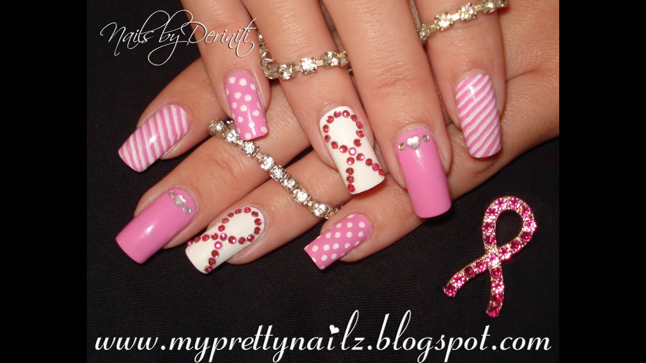 Breast Cancer Nail Art Images