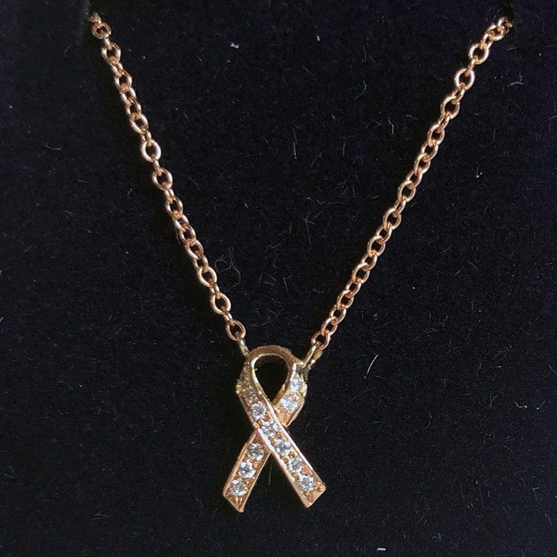 Breast Cancer Necklace Gold